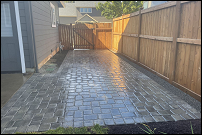 Side yard brick and fence, Eugene, Oregon