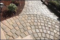 Spiral brick walkway in Eugene, Oregon
