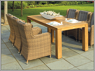 Outdoor table and seating