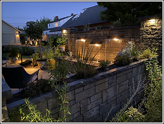 Water features and retaining wall hardscapes