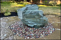 Rock water feature in Eugene, Oregon