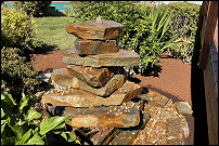 Stacked Rock Water Feature in Eugene, Oregon