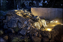 Water feature rock heap in Eugene, Oregon
